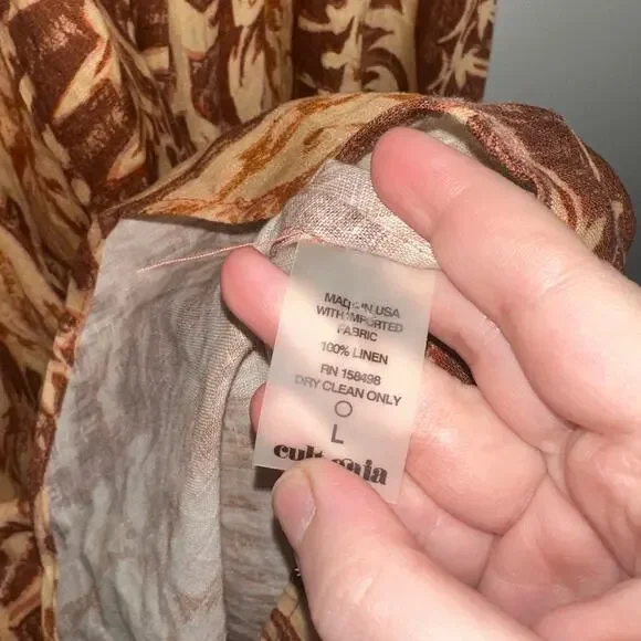 Cult Gaia NWT Agatha Printed Linen Maxi Dress Cut Outs Spice Multi Size Large - Picture 8 of 10